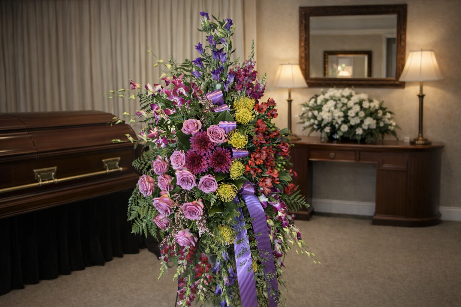 Funeral Spray Purple Premium