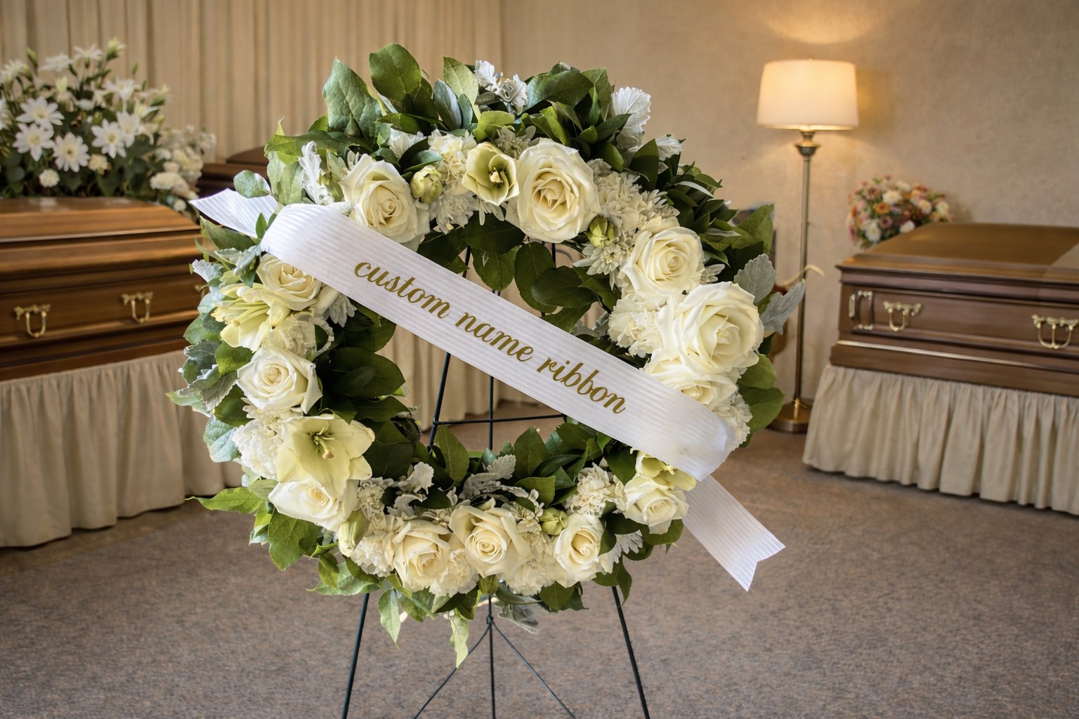 White Funeral Wreath2